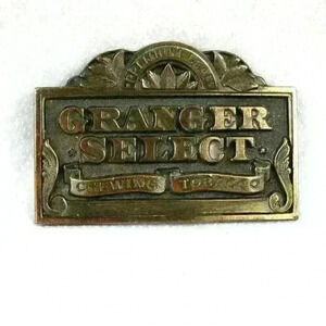 Vintage Granger Select Chewing Tobacco Belt Buckle Metal Advertising 1988 USA
